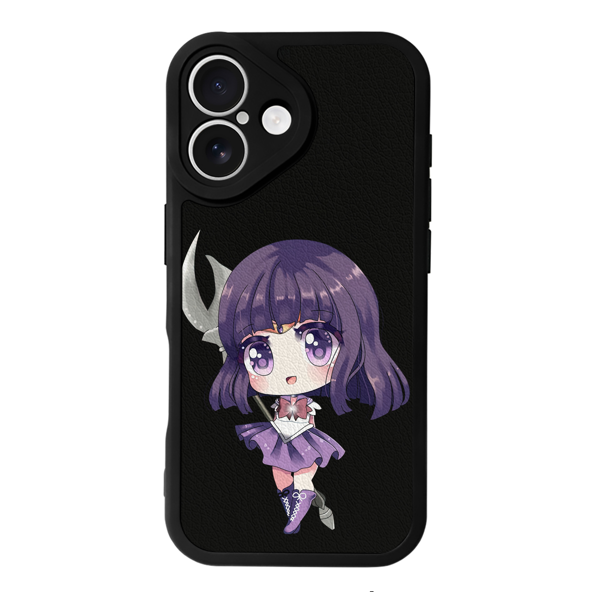 （画像用） 美少女戦士セーラームーン 土萠ほたる Sailor Moon Tomoe Hotaru （セーラーサターン；Sailor Saturn） 【iPhone 16シリーズ対応】シリコンスマホケース（レザー調） 材質：シリコン